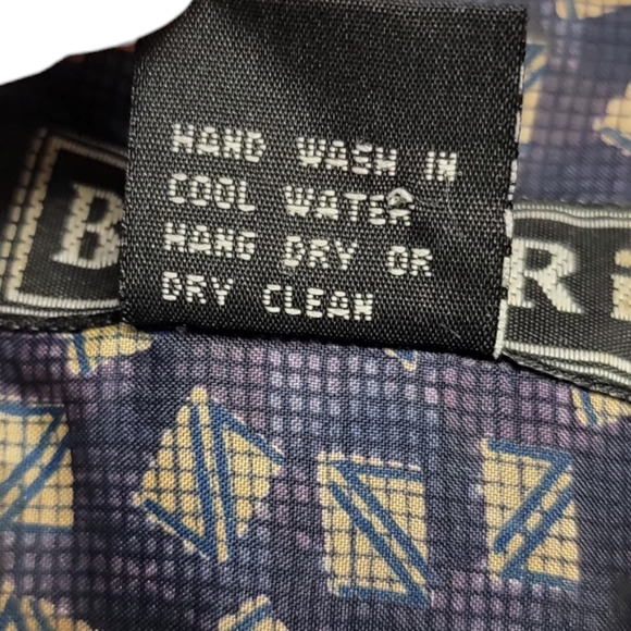 BOGARI Mens Lightweight Button Down Silk Shirt Short Sleeve Size Large - Picture 3 of 4